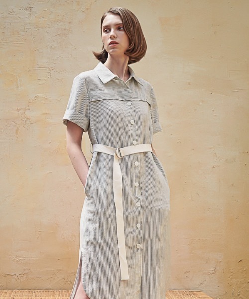定番特価 ワンピース シャツワンピース リネンストライプシャツワンピース / Linen Stripe Shirt One-Piece ZOZOTOWN PayPayモール店 - 通販 - PayPayモール お得正規店