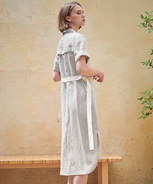 定番特価 ワンピース シャツワンピース リネンストライプシャツワンピース / Linen Stripe Shirt One-Piece ZOZOTOWN PayPayモール店 - 通販 - PayPayモール お得正規店