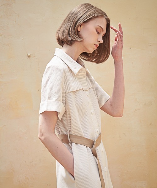 定番特価 ワンピース シャツワンピース リネンストライプシャツワンピース / Linen Stripe Shirt One-Piece ZOZOTOWN PayPayモール店 - 通販 - PayPayモール お得正規店