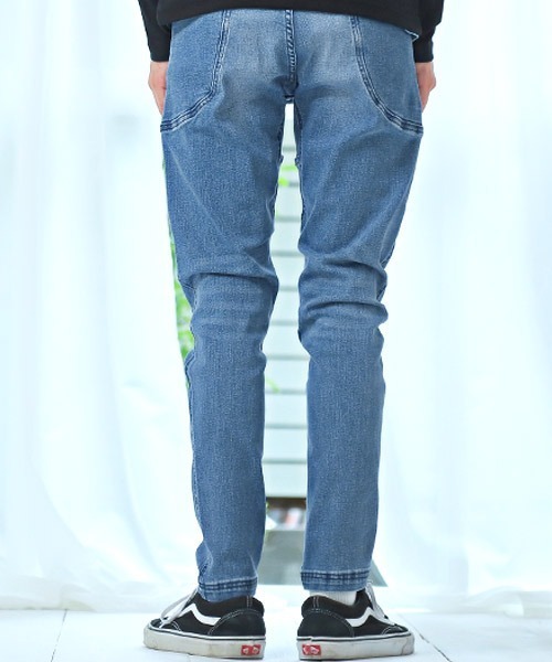 メンズ デニムパンツ 大きめ サイドポケット Q00451 LUXSTYLE ジーンズ サイドポケットデニムパンツ メンズ