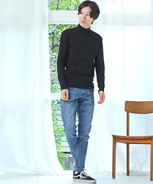 LUXSTYLE ジーンズ サイドポケットデニムパンツ メンズ