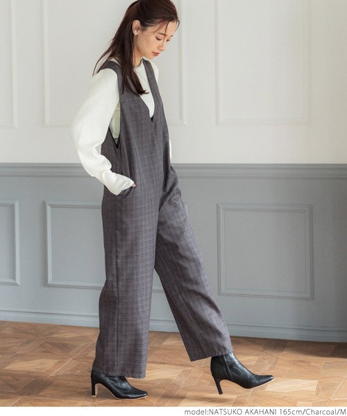 coca（コカ） オールインワン グレンチェック柄オールインワン
