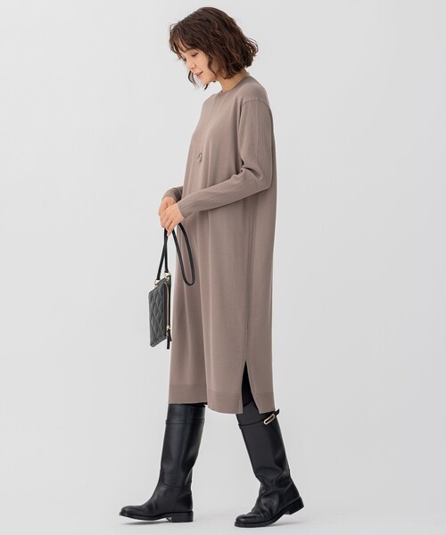 23区 ヴィスコースストレッチ リブ袖 ワンピース ¥28,600 サイズ38 23