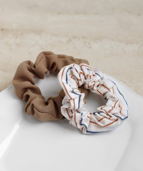 ANEMONE（アネモネ） シュシュ ボーダー×シックカラーシュシュ「2個