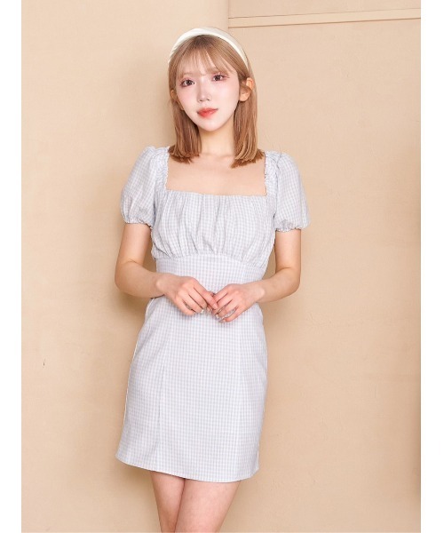 Darich（ダーリッチ） ワンピース 半袖 バックオープンリボンミニ