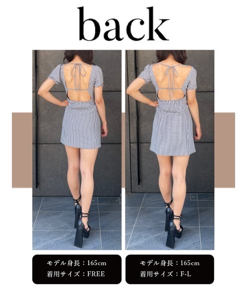 DARICH ダーリッチ 半袖 ミニワンピース Darich（ダーリッチ） ワンピース 半袖 バックオープンリボンミニ