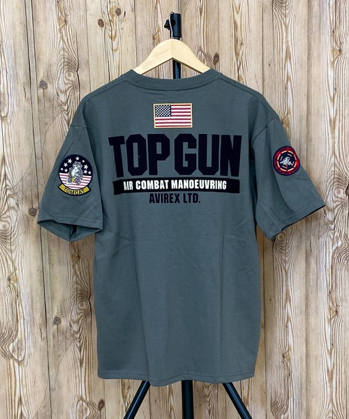 国内発送/本物保証/AVIREX トップガン パッチ＆プリント Tシャツ TOP GUN PATCH & PRINT T-SHIRT / トップガン パッチ