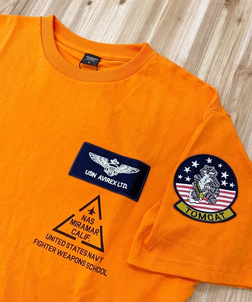 AVIREX tシャツ TOP GUN PATCH ＆ PRINT T-SHIRT トップガン半袖