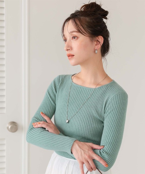 titivate（ティティベイト） ニット セーター ボートネックリブ編み