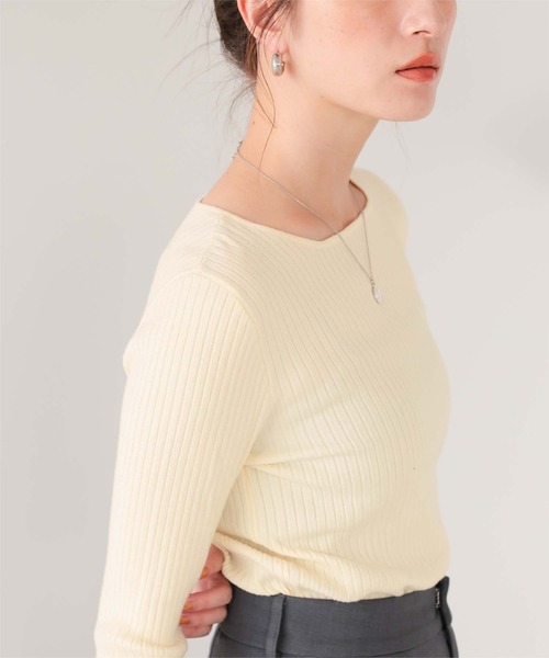 titivate（ティティベイト） ニット セーター ボートネックリブ編み