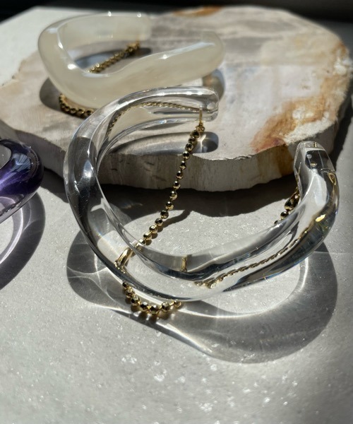 TONE（トネ） バングル 「KuKuLu TOKYO」アクリル×チェーン ウェーブ