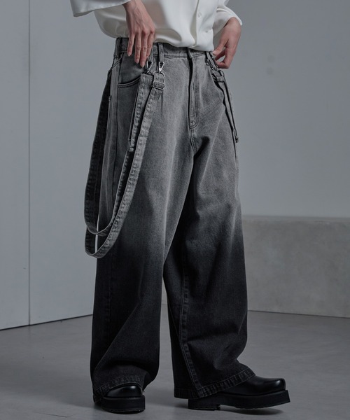 ブルレア　サスペンダーワイドパンツ cussil ジーンズ 「cussil/クシル」「11.5oz」ルーズシルエット
