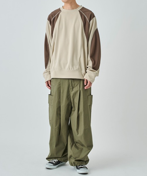 JieDa ベージュ 長袖シャツ JieDa tシャツ SWITCHING L/S メンズ : ZOZOTOWN Yahoo!店
