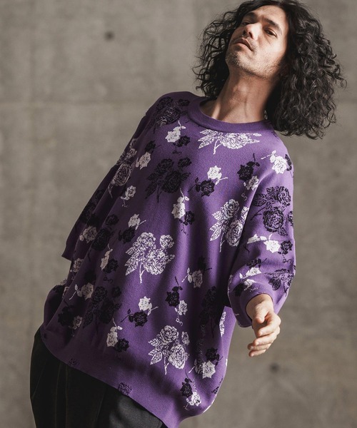 【美品】ENGINEERED GARMENTS パイソン柄 タートル ニット M CLEL】High Vintage Design Damage Knit / ハイヴィンテージ