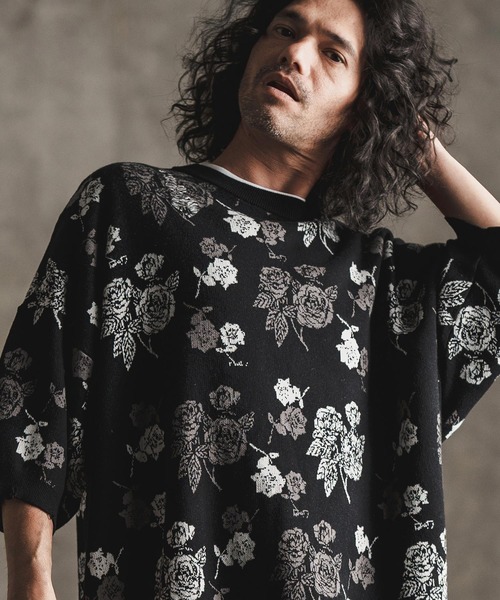 GLIMCLAP セーター ニット mn2901- Botanical pattern double