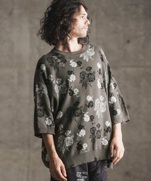 GLIMCLAP セーター ニット mn2901- Botanical pattern double