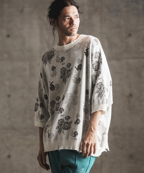 GLIMCLAP セーター ニット mn2901- Botanical pattern double