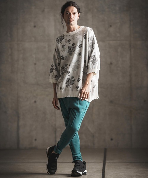 GLIMCLAP セーター ニット mn2901- Botanical pattern double