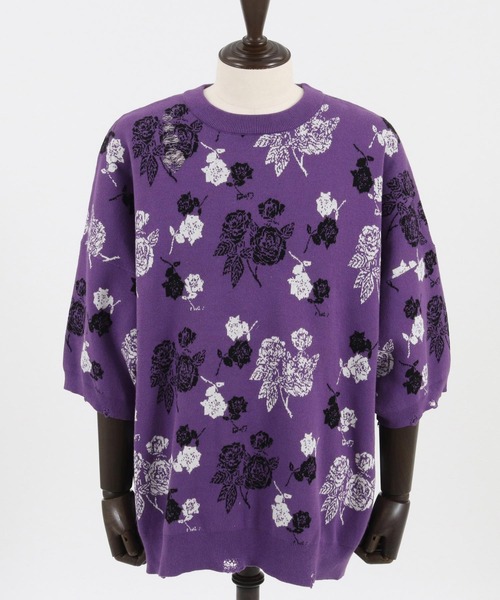 GLIMCLAP セーター ニット mn2901- Botanical pattern double