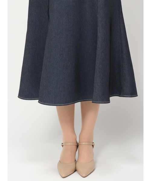 【24春夏新作】ポリデニムラッフルワンピース/MM417409 ミッシュマッシュ ポリデニムラッフルワンピース/MM417409 – MISCH MASCH|31 Sons