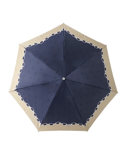 LANVIN en Bleu 折りたたみ傘 折り畳み 雨傘 サテンプリント