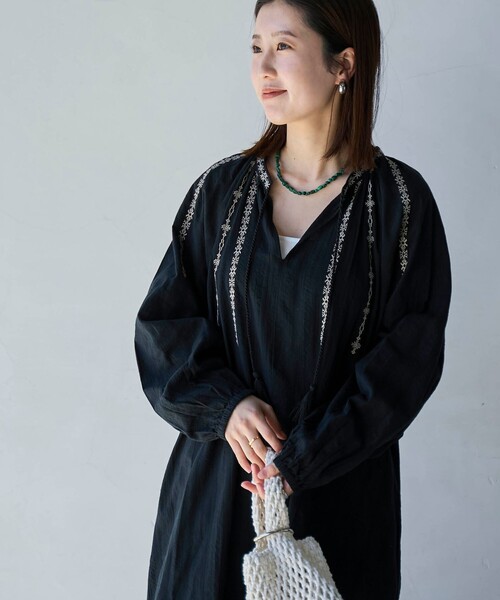 coen ワンピース MARKET（マーケット）配色刺繍カフタン