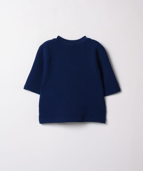 LANVIN en Bleu ニット セーター ウェーブジャカードハーフ