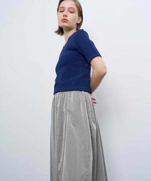 LANVIN en Bleu ニット セーター ウェーブジャカードハーフ