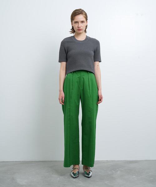 LANVIN en Bleu ニット セーター ウェーブジャカードハーフ