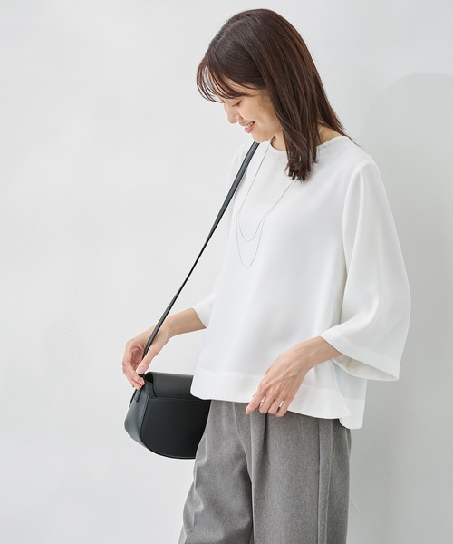 Honeys ブラウス シャツ 7分袖アクセサリー付きブラウス
