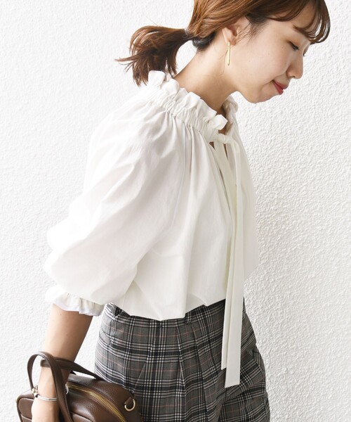 SHIPS（シップス） ブラウス シャツ 「手洗い可能」ネック ギャザー 7