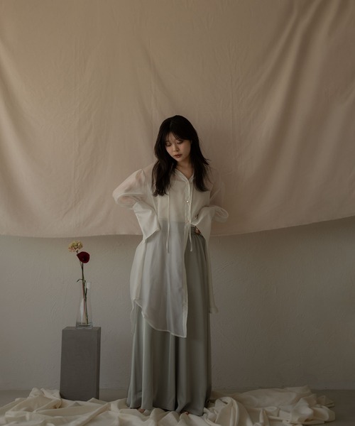 mideal スカート satin maxi flare skirt / サテンマキシフレア