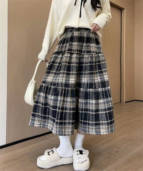 Dream garden（ドリームガーデン） スカート 起毛暖かいチェック