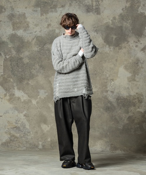 glamb（グラム） セーター ニット Crush Mock Neck Knit / クラッシュ 