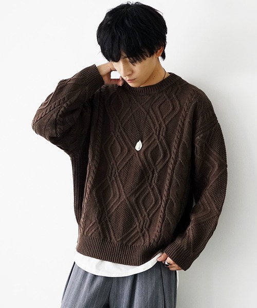 MinoriTY（マイノリティ） セーター ニット 「MinoriTY」袖ルーズ