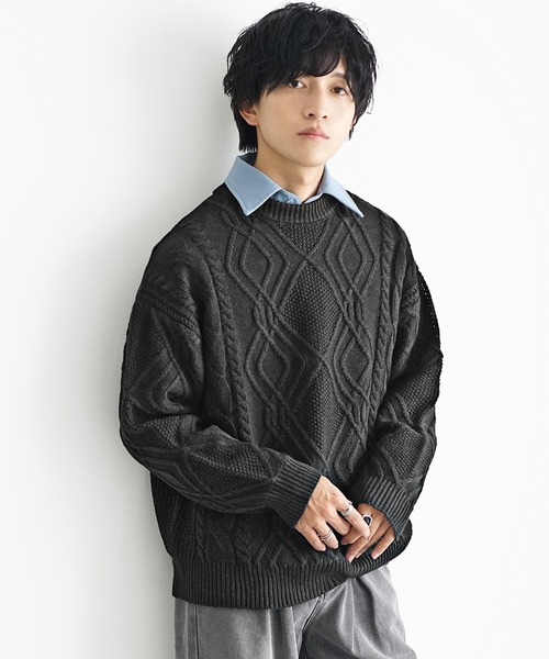 MinoriTY（マイノリティ） セーター ニット ケーブル 「MinoriTY」袖