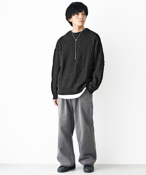 MinoriTY（マイノリティ） セーター ニット ケーブル 「MinoriTY」袖