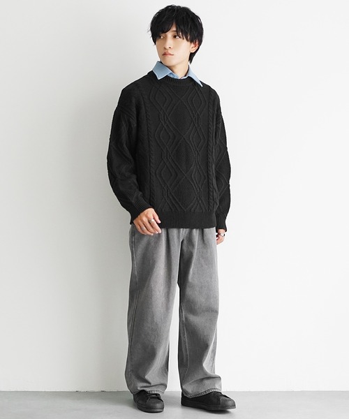 MinoriTY（マイノリティ） セーター ニット 「MinoriTY」袖ルーズ