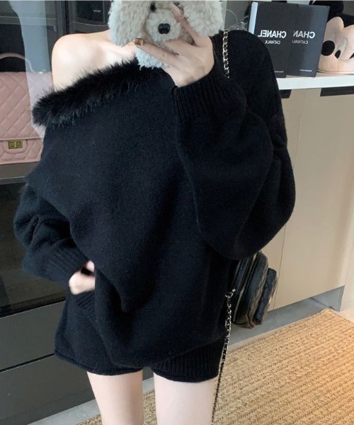 ♡新品コーデセット♡エゴイスト　サルーン　リゼクシー　リエンダ好　アンサンブル gossip!ロサンゼルス アンサンブル Y2K エコファー ニット ガーリー