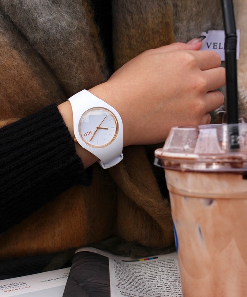 ICEwatch 美品 ICE digit retro metal - メタルゴールドミラー - アーモンド