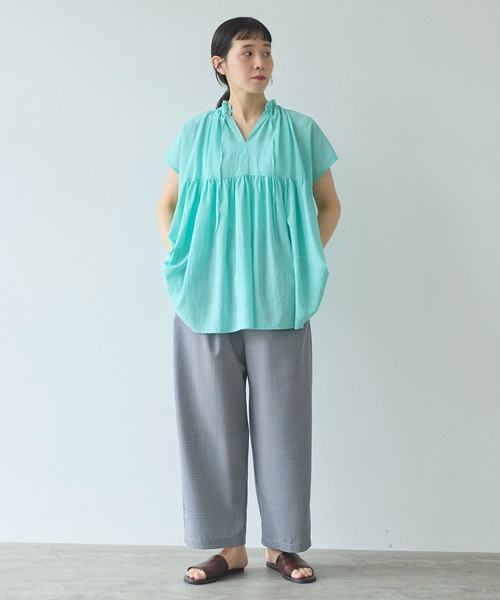yuni ブラウス シャツ high twist/コットン product dye