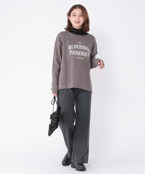 studio CLIP tシャツ 起毛フライスネックレースプルオーバー