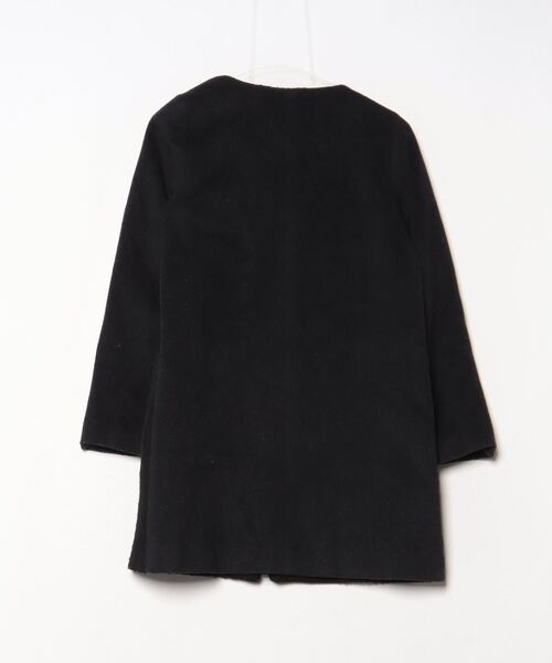「Khaju」 ノーカラーコート 36 ブラック レディース_画像2