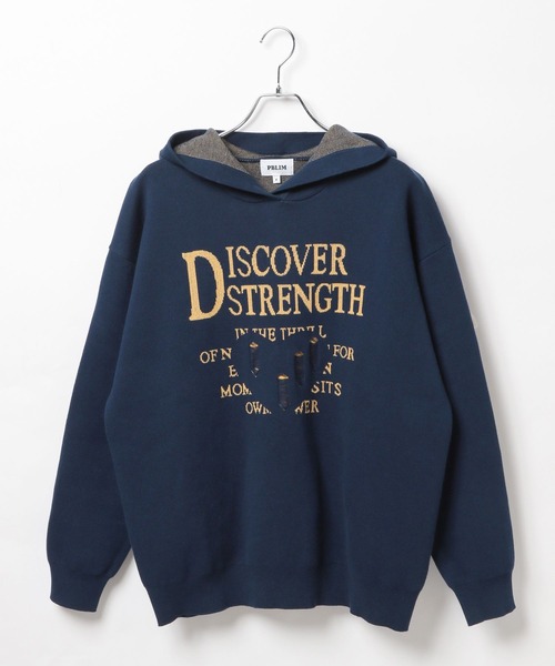 ニット セーター 「UNISEX」ハートモチーフニットパーカー レディース メンズ PBLIM ニット セーター 「UNISEX」ハートモチーフニットパーカー