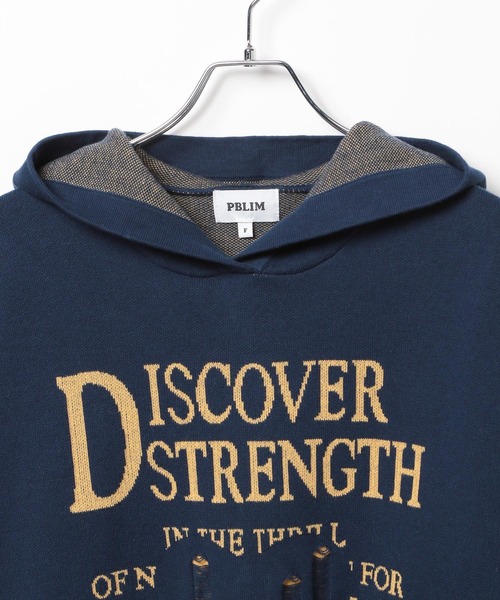 ニット セーター 「UNISEX」ハートモチーフニットパーカー レディース メンズ PBLIM ニット セーター 「UNISEX」ハートモチーフニットパーカー