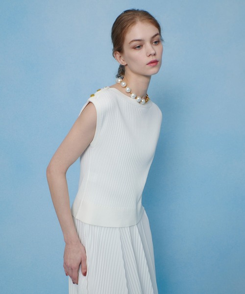 【美品】半袖ニット　ルルウィルビー  (アナイ アルアバイル イエナ フォクシー LOULOU WILLOUGHBY - 【美品】半袖ニット ルルウィルビー (アナイ