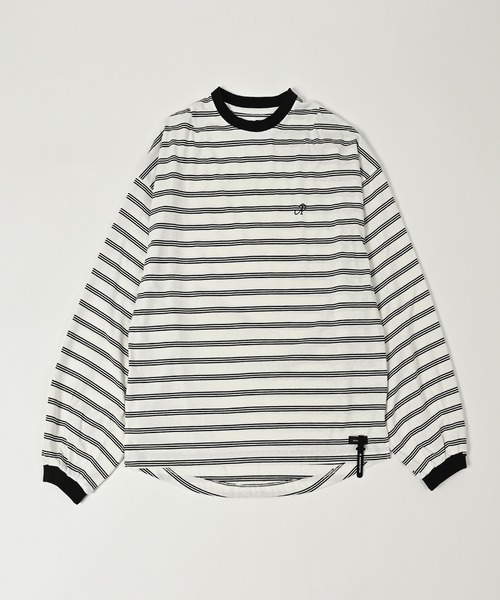 tシャツ 「ADAMPATEK/アダムパテック」rounded border long sleeveT/プリント入りラウンドボーダーロングスリーブT