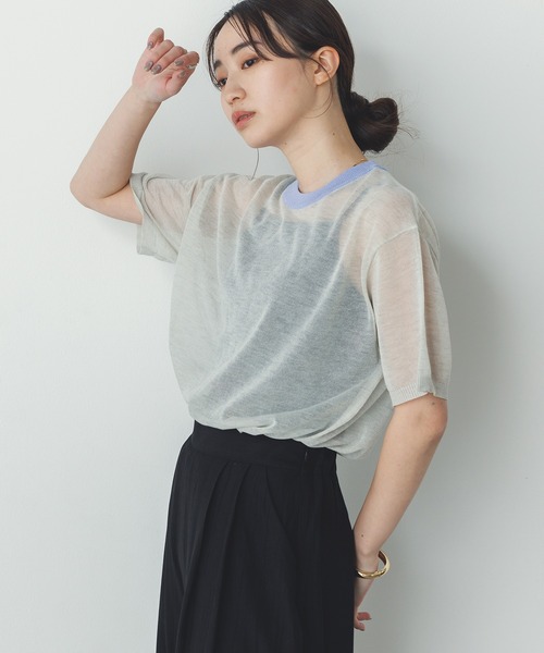 HYEON アップルパイニット グレー 半袖 HYEON アップルパイニット グレー 半袖 HYEON アップルパイ
