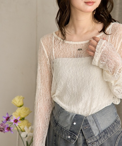 tシャツ long sleeve sheer inner / ロングスリーブシアーインナー レディース