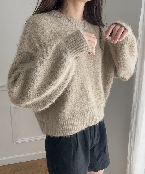 「LAUIR」 長袖ニット FREE ベージュ レディース_画像5